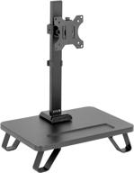 🖥️ vivo freestanding single stand: ergonomic monitor mount with wide desktop riser & storage base, vesa 100x100, black logo