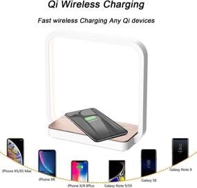 img 1 attached to Versatile Bedside Lamp: Qi Wireless Charger LED Desk Lamp with Touch Control, 3 Light Hues for Reading and Charging All Qi Devices