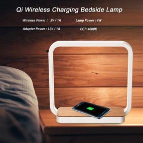 img 3 attached to Versatile Bedside Lamp: Qi Wireless Charger LED Desk Lamp with Touch Control, 3 Light Hues for Reading and Charging All Qi Devices