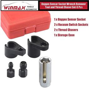 img 3 attached to 🔧 6PC WINMAX TOOLS Automotive Oxygen Sensor Socket Kit | 1/2" Drive, 22mm Size | Thread Chasers Set for Spark Plug and Sensor Removal