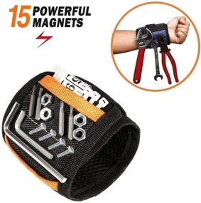 img 4 attached to Magnetic Wristband for Easy Screw, Nail, and Drill Bit Holding - Perfect Tool Gift for Men, DIY Handyman - 15 Powerful Magnets