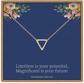 img 4 attached to Graduation Plated Triangle Necklace College
