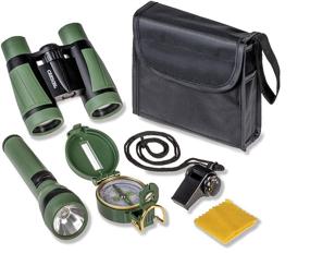 img 3 attached to 🌍 Carson AdventurePak for Kids: 30mm Field Binoculars, Lensatic Compass, Flashlight, Signal Whistle with Built-in Thermometer (HU-401), 4.2" x 2.3" x 1.5