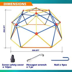 img 3 attached to 🏞️ Naissgo 6FT Climbing Dome: Upgraded Geometric Dome Climber for Kids - Supports 440lbs, Rust and UV Resistant Steel