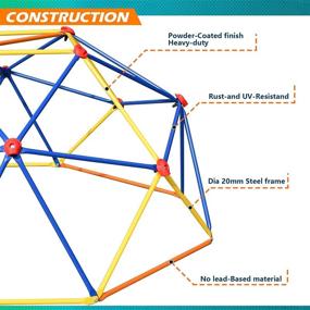 img 2 attached to 🏞️ Naissgo 6FT Climbing Dome: Upgraded Geometric Dome Climber for Kids - Supports 440lbs, Rust and UV Resistant Steel