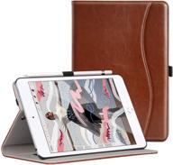 📱 ztotop ipad mini 5 case – leather folio stand smart cover with multi-angle viewing, card pocket & elastic strap – brown (2019 5th gen) logo