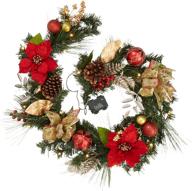 adeeing artificial poinsettia， stairecase decorations logo
