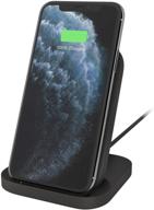 🔌 logitech powered 10w wire-free charging stand for iphone 11 pro max/11 pro/11/xs max/xs/xr/x, samsung galaxy s10/s10e/s10+, lg thinq v40/g8, google pixel 4/4xl, airpods, and more - graphite logo