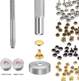 img 2 attached to 🔨 EuTengHao 484-Piece Leather Rivets Double Cap Rivet Tubular Metal Studs Set with Punch Pliers and 3-Piece Setting Tool Kit for Leather Craft Repairs Decoration - Gold, Silver, Bronze, Gunmetal, 4 Color Options