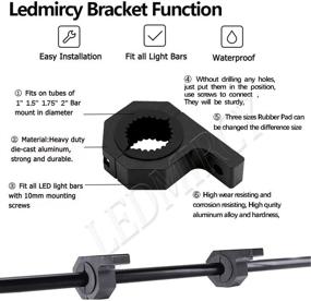 img 3 attached to Крепление для светодиодной панели Ledmircy – универсальное регулируемое крепление для брусков диаметром 1"/1.5"/1.75"/2" – идеально подходит для установки на крышу и крепления фар (2In MB4)