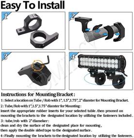 img 2 attached to Ledmircy Light Bar Mounting Bracket Kit – Universal Adjustable Holder for 1"/1.5"/1.75"/2" Bars – Ideal for Roof Roll Cages and Light Pod Clamping (2In MB4)