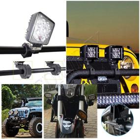 img 1 attached to Ledmircy Light Bar Mounting Bracket Kit – Universal Adjustable Holder for 1"/1.5"/1.75"/2" Bars – Ideal for Roof Roll Cages and Light Pod Clamping (2In MB4)