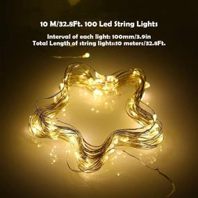 img 2 attached to 🌟 Mikasol LED Fairy Lights, Battery Powered Copper Wire String Lights, Warm White Starry Lights for Bedroom, Christmas, Parties, Wedding, Centerpiece, Decoration (10m/33ft)