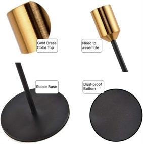 img 3 attached to 🕯️ TANGPAI Black Tall Candlestick Holders - Set of 3 Metal Modern Decor Candle Stands for Taper Candles - Fits 3/4 Inch Thick Candles - Perfect Home Decor Centerpiece for Dining Table and Living Room