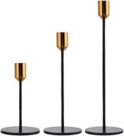 🕯️ tangpai black tall candlestick holders - set of 3 metal modern decor candle stands for taper candles - fits 3/4 inch thick candles - perfect home decor centerpiece for dining table and living room logo