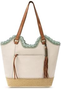 img 4 attached to 👜 Sak Leather Shopper Buttercup Espadrille: Stylish Women's Handbags, Wallets, and Top-Handle Bags for Every Occasion