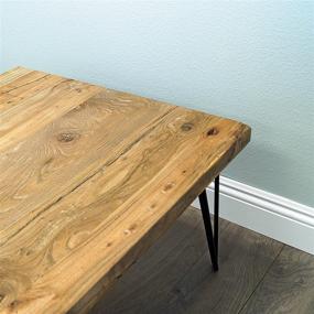 img 1 attached to WELLAND Rustic Square Old Elm Coffee Table: Vintage Charm and Timeless Elegance for Your Living Space