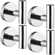 wallerry 4 pack polished chrome towel hooks, coat hook robe towel hook bathroom cabinet closet sponges hook sus 304 stainless steel wall hook for bath kitchen bedroom garage - heavy duty wall mounted hooks logo