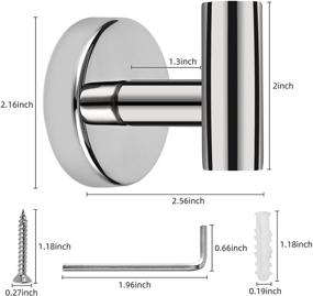 img 3 attached to WALLERRY 4 Pack Polished Chrome Towel Hooks, Coat Hook Robe Towel Hook Bathroom Cabinet Closet Sponges Hook SUS 304 Stainless Steel Wall Hook for Bath Kitchen Bedroom Garage - Heavy Duty Wall Mounted Hooks