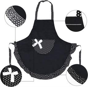 img 2 attached to 👩 HANERDUN Women's Kitchen Apron with Pocket - Cooking Apron for Ladies