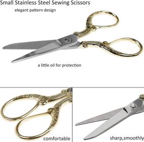 img 3 attached to 🧵 BIHRTC Embroidery Scissors Vintage Gold 5 Inch - High-Quality Stainless Steel Small Fabric Cutting Scissors for Sewing, Crafts, Home Office, DIY - Perfect Everyday Scissor for Tailor and Craft Supplies