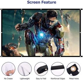 img 2 attached to 🎥 100 Inch Projector Screen, HD 16:9 4K Outdoor Movie Screen - Foldable, Anti-Crease, Portable Video Projection Screen - Double Sided for Home Theater, Indoor Meetings, Backyard and Public Display