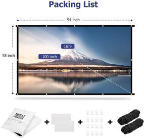 img 1 attached to 🎥 100 Inch Projector Screen, HD 16:9 4K Outdoor Movie Screen - Foldable, Anti-Crease, Portable Video Projection Screen - Double Sided for Home Theater, Indoor Meetings, Backyard and Public Display