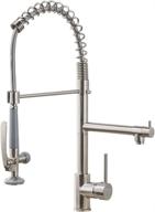 🚰 fapully commercial kitchen faucet with pull down sprayer - brushed nickel finish logo