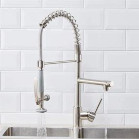 img 2 attached to 🚰 Fapully Commercial Kitchen Faucet with Pull Down Sprayer - Brushed Nickel Finish