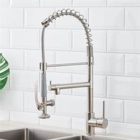 img 3 attached to 🚰 Fapully Commercial Kitchen Faucet with Pull Down Sprayer - Brushed Nickel Finish