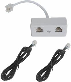 img 4 attached to 📞 Enhance Your Landline Communication with SINCODA 2-Pack 6ft Telephone Cord Kit - Includes Extension Cord and 2-Way RJ11 Adapter