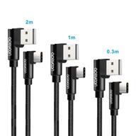 набор кабелей usb c aceyoon 90 градусов - 6 футов+3 фута+1 фут плетеный usb c кабель, двойной адаптер l 🔌 формата для быстрой зарядки и передачи данных - совместим с s10 s9 s8, p40 p30 p20, mate30 mate20, pixel. логотип