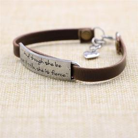 img 2 attached to Women's UNQJRY Leather Bracelet - 💖 Inspirational Birthday Gift with Vintage Novelty Design