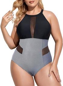 img 3 attached to Swimsuits Swimwear V Neckline Ruched Monokini Women's Clothing and Swimsuits & Cover Ups