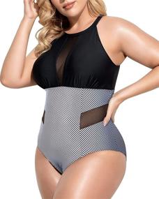 img 2 attached to Swimsuits Swimwear V Neckline Ruched Monokini Women's Clothing and Swimsuits & Cover Ups