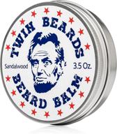 🧔 twin beards sandalwood beard balm - improve softness & thickness with cocoa butter, bees wax & jojoba oil - 3.5 oz logo