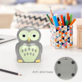 img 3 attached to 🦉 Eagle Owl Electric Pencil Sharpener - Cute Cartoon Animal Design - Battery Powered (Owl)