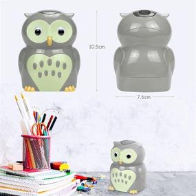 img 1 attached to 🦉 Eagle Owl Electric Pencil Sharpener - Cute Cartoon Animal Design - Battery Powered (Owl)
