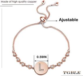 img 2 attached to 🌹 Rose Gold Adjustable TGBJE Initial Bracelet - Perfect Gift for Women and Girls