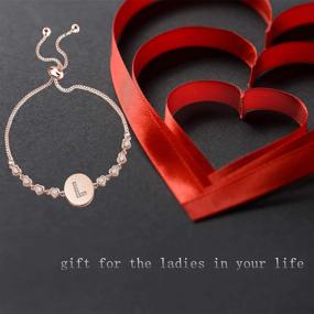 img 1 attached to 🌹 Rose Gold Adjustable TGBJE Initial Bracelet - Perfect Gift for Women and Girls