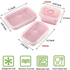 img 3 attached to 🍱 Keweis Collapsible Silicone Lunch Box with Lids – Microwave, Freezer & Dishwasher Safe Food Storage Container for Kids