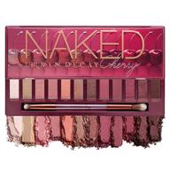 enhance your look with urban decay naked cherry eyeshadow palette - 12 cherry-inspired neutral shades for velvety texture, ultra-blendable & rich colors - complete with mirror and double-ended makeup brush logo