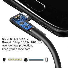 img 2 attached to 💻 6.6ft QCEs USB C to USB C Cable 3.1 Gen 2 - Right Angle, High-Speed 10Gbps Data Transfer, 100W Power Delivery Charging, 4K Video Display Support - Compatible with MacBook Pro/Air 2019, iPad Pro, Galaxy S20/Note 10, Pixel 3/4 XL, Oculus Quest