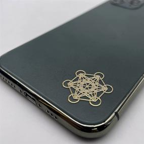 img 1 attached to 🌼 MetalArtern Flower of Life Gold and Chrome Silver Mini Metal Sticker for DIY on Mobile Phone (Golden)