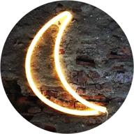 led moon neon signs: crescent night lights usb/battery operated hanging lamp логотип