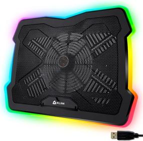 img 4 attached to 💻 KLIM Ultimate RGB Laptop Cooling Pad with LED Rim | Gaming Laptop Cooler | USB Powered Fan | Stable & Silent Laptop Stand | Compatible up to 17" | PC Mac PS4 Xbox One | New 2021