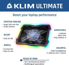 img 3 attached to 💻 KLIM Ultimate RGB Laptop Cooling Pad with LED Rim | Gaming Laptop Cooler | USB Powered Fan | Stable & Silent Laptop Stand | Compatible up to 17" | PC Mac PS4 Xbox One | New 2021