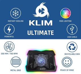 img 1 attached to 💻 KLIM Ultimate RGB Ноутбучная охлаждающая подставка с светодиодной окантовкой | Игровой ноутбучный кулер | Вентилятор с питанием USB | Устойчивая и бесшумная ноутбучная подставка | Совместимость до 17" | ПК Mac PS4 Xbox One | Новинка 2021 года