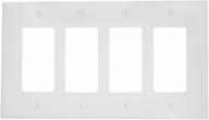 🏠 leviton pj264-w: white 4-gang decora/gfci decora wallplate with midway size - enhanced aesthetic and safety for your home logo