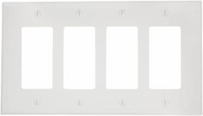 img 1 attached to 🏠 Leviton PJ264-W: White 4-Gang Decora/GFCI Decora Wallplate with Midway Size - Enhanced Aesthetic and Safety for Your Home